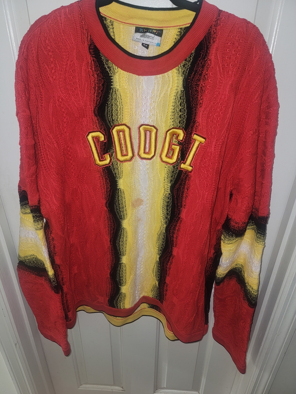 COOGI Yellow Red Black Crewneck with Multicolor Logo